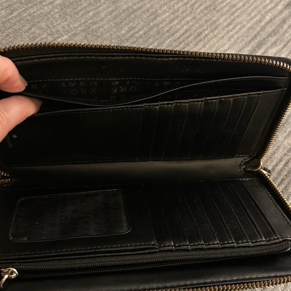 Kate Spade NY Anita Double Zippered Wallet Wristlet Black Leather - Picture 5 of 5